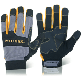 Mec DexWork Passion Impact Mechanics Gloves Black Grey XL 509518 F