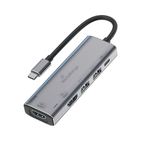 Mediarange USB Type C 5 In 1 Multiport Adapter Silver 888864 F