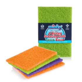 Minky Brites Flat Scouring Pad Assorted 4 Pack