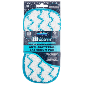 Minky M Cloth Antibacterial Bathroom Pad Blue and White
