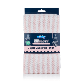 Minky M Cloth Super Soak Up Tea Towels Pink 2 Pack