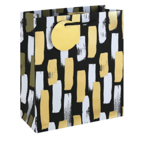 Mono Paint Strokes Gift Bag Medium Black 6 Pack EU13832 F