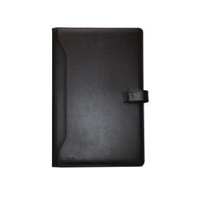 Monolith Leather Look Conference Folder PU with A4 Pad Black 103988 F