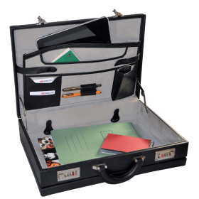 Monolith Leather Look Expandable Attache Case PVC Black 118732 F