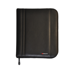 Monolith Leather Look Zipped Ring Binder PU A4 Black 138288 F