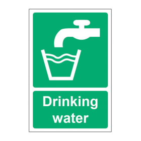MyCafe Drinking Water Sign Self Adhesive Vinyl 100x150mm MYC10704 F