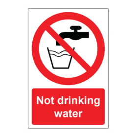 MyCafe Not Drinking Water Sign Self Adhesive Vinyl 100mm x 150mm MYC10705 F