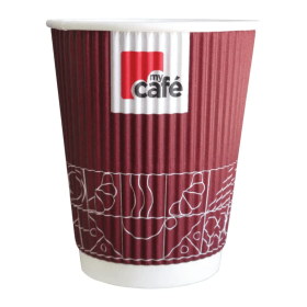 MyCafe Ripple Wall Hot Cup 250ml Red 500 Pack 478714 F