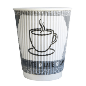 MyCafe Rippled Wall Hot Cups 12oz 35cl 25 Pack MYC10269 F