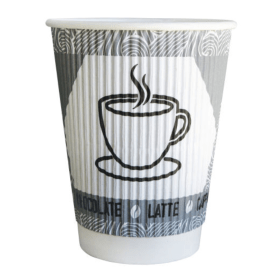 MyCafe Rippled Wall Hot Cups 8oz 25cl 25 Pack MYC10270 F