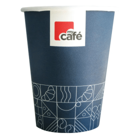 MyCafe Single Wall Hot Cup 350ml Blue 50 Pack 478717 F