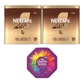 Nescafe Gold Blend Coffee 750g 2 Pack FREE Tub of Quality Street