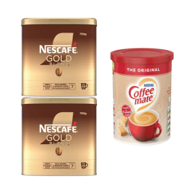 Nescafe Gold Blend Coffee 750g 2 Pack Free Nestle Coffee Mate 550g