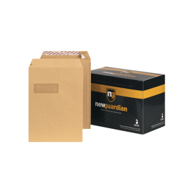 New Guardian Peel and Seal C4 Windowed Envelope 130gsm Manilla 250 Pack 123600 F