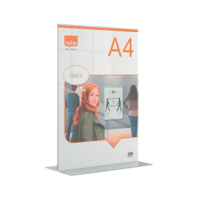 Nobo A4 Counter Top Acrylic Freestanding Poster Frame Clear 761693 F