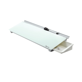 Nobo Diamond Glass Personal Desktop Panel 3 Compartments White 493815 F