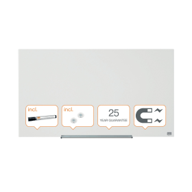 Nobo Impression Pro Glass Magnetic Whiteboard 1000mm x 560mm White 476344 F