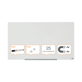 Nobo Impression Pro Glass Magnetic Whiteboard 1260mm x 710mm White 476353 F