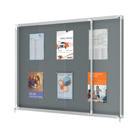 Nobo Premium Plus Felt Lockable Notice Board 9 x A4 606650 F