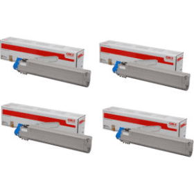 OKI 438371 Multipack Full Set of 4 Toner Cartridges Original