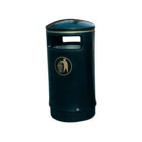Outdoor Hooded Top Bin 75 Litre Victorian Black 372467 F