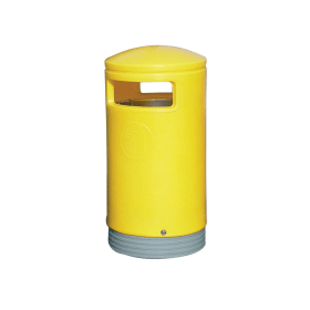 Outdoor Hooded Top Bin 75 Litre Yellow 372463 F
