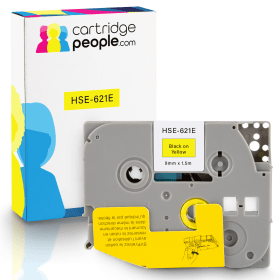 Own Brand Brother HSe 621E Black on Yellow Heat Shrink Label Tape 9mm x 1.5m Cartridge People 41452 CP