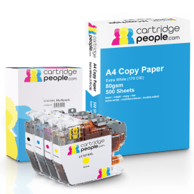 Own Brand Brother LC3219XL High Capacity Multipack Set of 4 Ink Cartridges with Ream of Copy Paper Cartridge People 46954 CP