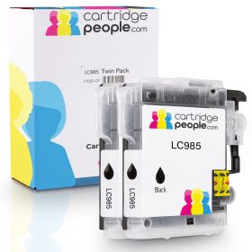 Own Brand Brother LC985BK Black Ink Cartridge Twin Pack Cartridge People 17035 CP
