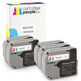 Own Brand Brother MK221BZ P Touch Black on White Tape 9mm x 8m 5 Pack Cartridge People 44455 CP