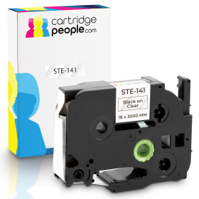 Own Brand Brother STE 141 P Touch Black on Clear Tape 18mm x 3m Cartridge People 44686 CP