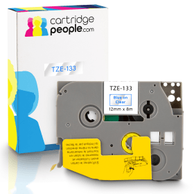 Own Brand Brother TZE 133 P Touch Blue on Clear Laminated Tape 12mm x 8m Cartridge People 28173 CP