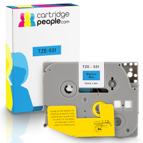Own Brand Brother TZE 531 P Touch Black on Blue Tape 12mm x 8m Cartridge People 28126 CP