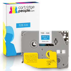 Own Brand Brother TZE 535 P Touch White on Blue Tape 12mm x 8m Cartridge People 28117 CP