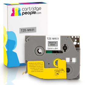 Own Brand Brother TZE M931 P Touch Black on Silver Tape 12mm x 8m Cartridge People 28106 CP