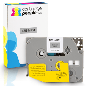 Own Brand Brother TZE M951 P Touch Black on Silver Tape 24mm x 8m Cartridge People 28096 CP