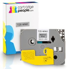 Own Brand Brother TZE M961 P Touch Black on Silver Tape 36mm x 8m Cartridge People 28160 CP