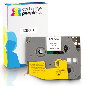 Own Brand Brother TZE SE4 P Touch Black on White Tape 18mm x 8m Cartridge People 28168 CP