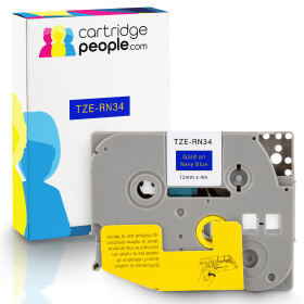 Own Brand Brother TZe RN34 P Touch Gold on Navy Blue Ribbon Tape 12mm x 4m Cartridge People 44688 CP