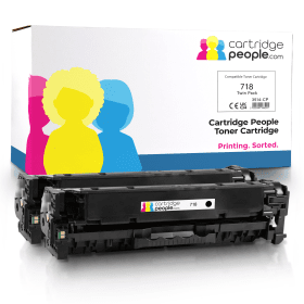 Own Brand Canon 718BK Black Toner Cartridge Twin Pack 2662B005 Cartridge People 3514 CP