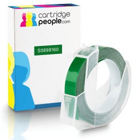 Own Brand Dymo S0898160 White on Green Embossing Tape 9mm x 3m Cartridge People 28140 CP