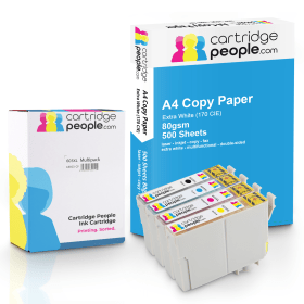 Own Brand Epson 603XL High Capacity Multipack Set of 4 Ink Cartridges with Ream of Copy Paper Cartridge People 46950 CP