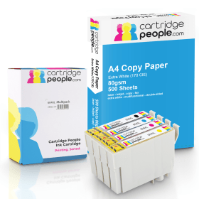 Own Brand Epson 604XL High Capacity Multipack Set of 4 Ink Cartridges with Ream of Copy Paper Cartridge People 46939 CP