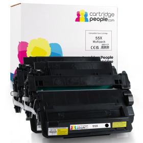 Own Brand HP 55X Black High Capacity Toner Cartridge Twin Pack CE255XD Cartridge People 3201 CP