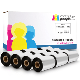 Own Brand Zebra 02300BK11045 Black Wax Ribbon 110mm x 450m 12 Pack Cartridge People 45590 CP