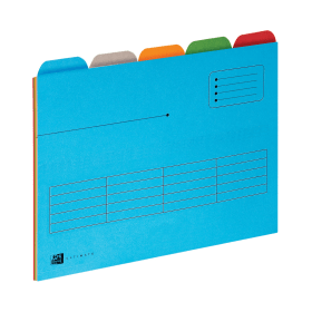 Oxford 5 Tabbed Folder 240gsm A4 Assorted 5 Pack 389689 F