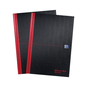 Oxford Notebook Casebound Ruled 192 Pages A4 Black Red 2 Pack 888103 F