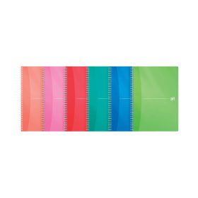 Oxford Notebook Wirebound Ruled 180 Pages A4 Assorted 5 Pack 121400 F