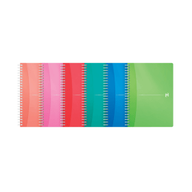 Oxford Office Wirebound Notebook 180 Pages A5 Transparent Assorted 5 Pack 122513 F