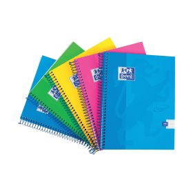 Oxford Touch Notebook Wirebound Ruled Margin 160 Pages A4 Assorted 5 Pack 525946 F